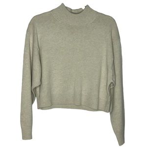 Wilfred Free Cream Merino Wool Blend Mock Neck Sweater